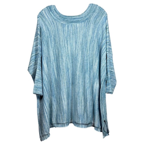 NWT LOGO by Lori Goldstein Dolman Sleeve V-Neck Sweater Azure Blue Size L - Picture 4 of 9